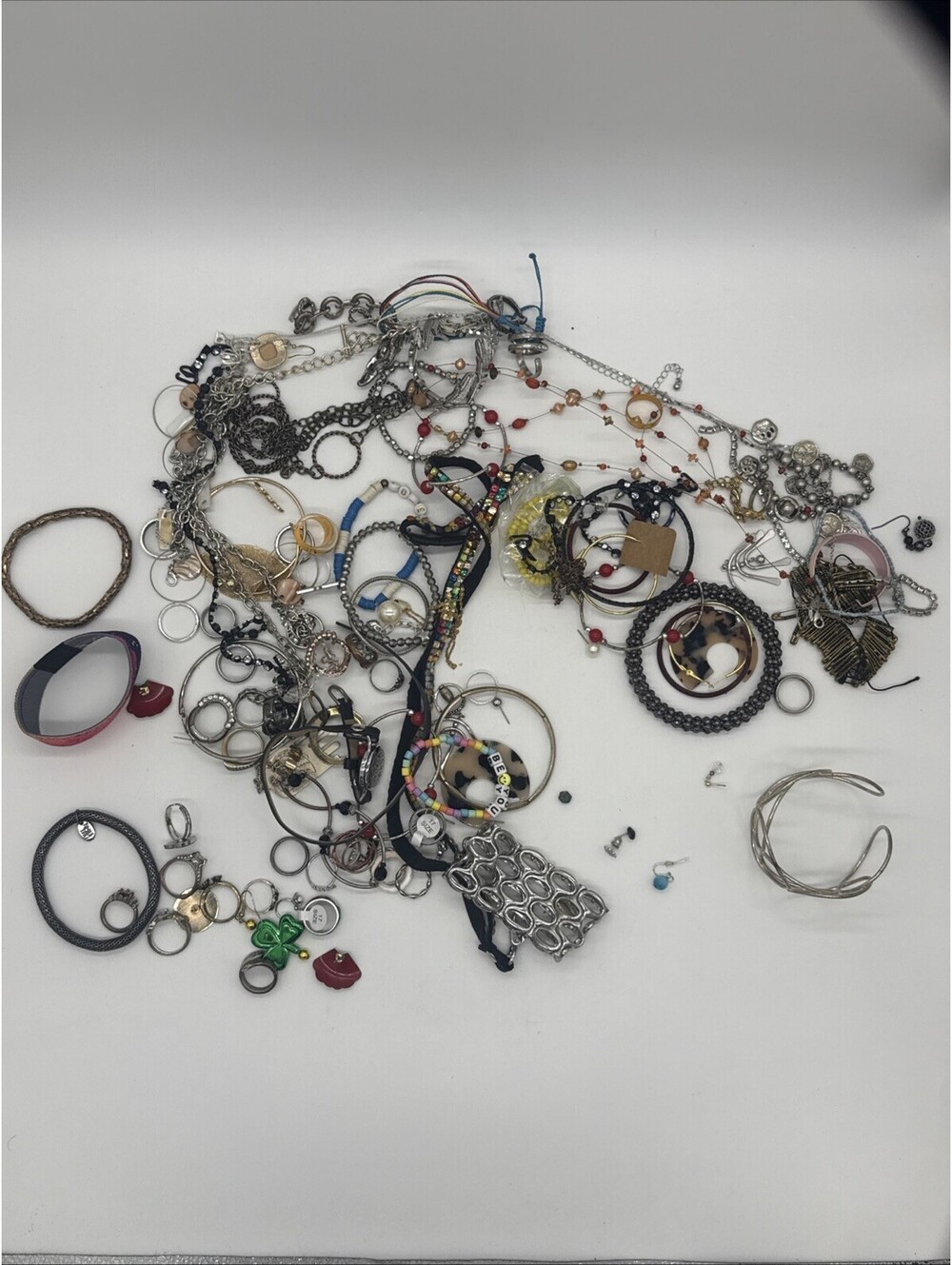 Vintage & Modern Costume Jewelry Lot Mixed Variety Rings Necklaces Bracelets
